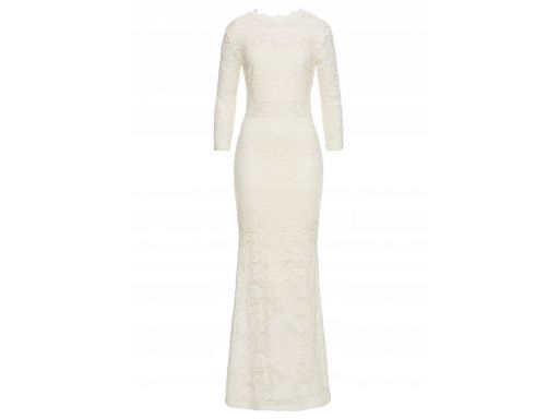 B.p.c sukienka koronkowa ecru maxi *44/46