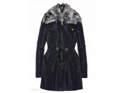 B.p.c czarna parka z futerkiem hit: r. 40