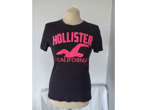Hollister r.12/40 l t-shirt damski czarny napis