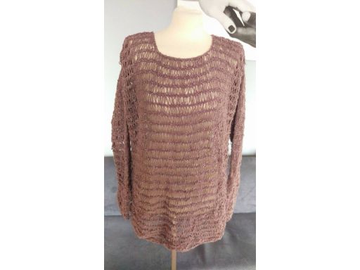 Hand knit r.42/44 sweter nowy ażur modny ciepły