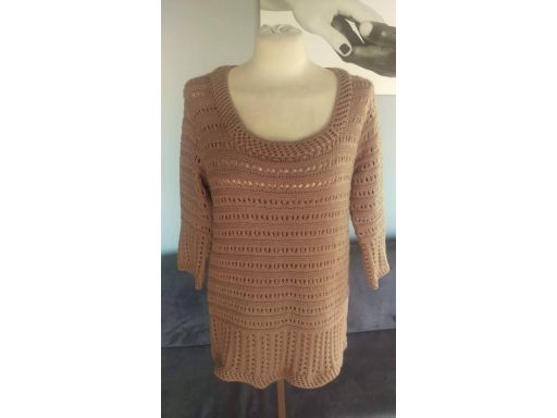 Sweter r.12/40 l stan bdb rękaw 3/4 prześwitujący