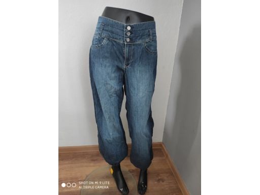 Denim r.14/42 xl jeansy nowe wysoki stan alladyny