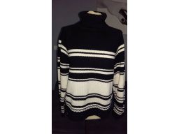 Sasha r.l/xl sweter stan bdb paski golf ciepły hit