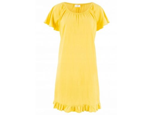 B.p.c luźna żółta sukienka z falbankami r.44/46