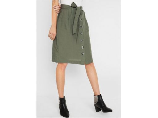 *b.p.c spódnica lniana khaki r.38