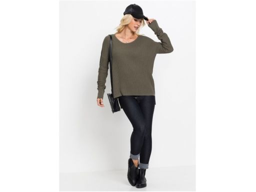 B.p.c sweter prążkowany khaki r.44/46