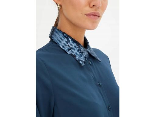 B.P.C koszula zieleń morska z kołnierzykiem z cekinami 38.