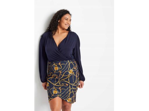 B.P.C sukienka kopertowa z nadrukiem 36/38.