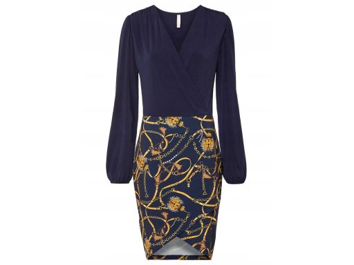 B.P.C sukienka kopertowa z nadrukiem 36/38.