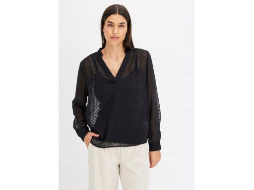 B.P.C bluzka szyfonowa strukturalna czarna w serek 40.