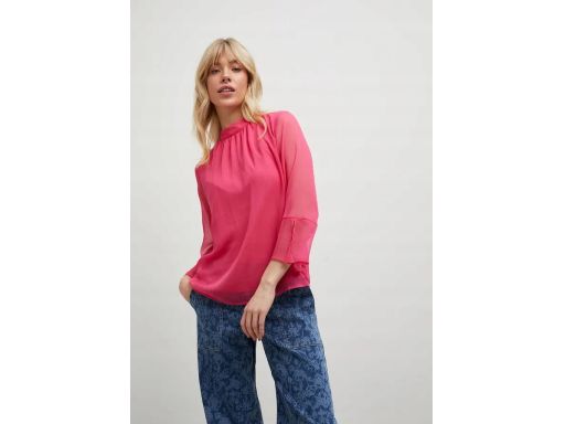 B.P.C różowa luźna bluzka szyfonowa r.48