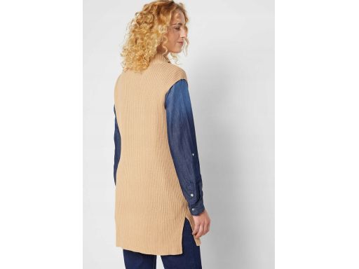 B.P.C długa kamizelka ze stójką beżowa ^36/38