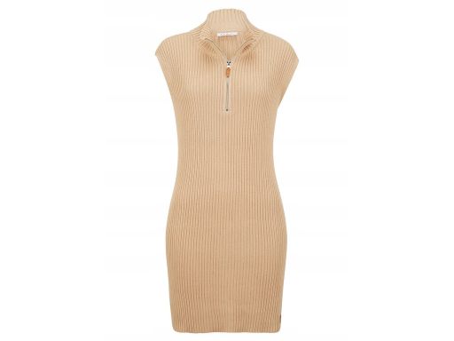 B.P.C długa kamizelka ze stójką beżowa ^36/38