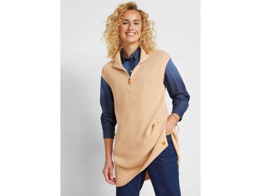 B.P.C długa kamizelka ze stójką beżowa ^36/38