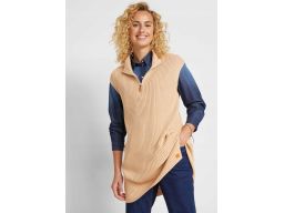 B.P.C długa kamizelka ze stójką beżowa ^36/38