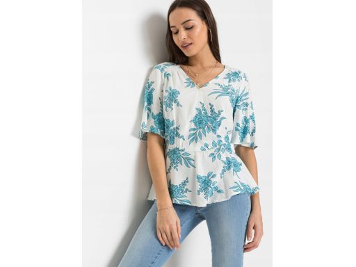 B.P.C bluzka kopertowa z wiskozy w kwiaty 36.