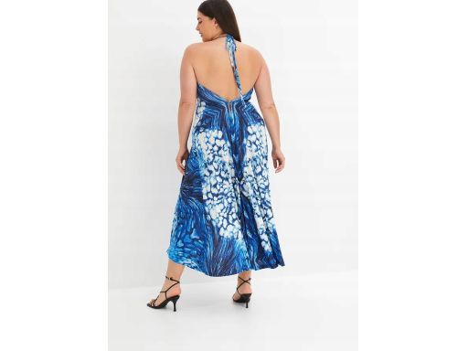 B.P.C sukienka asymetryczna odkryte plecy midi niebieska ^40/42