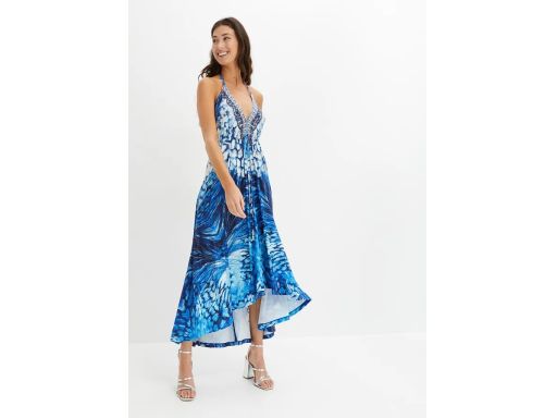 B.P.C sukienka asymetryczna odkryte plecy midi niebieska ^40/42