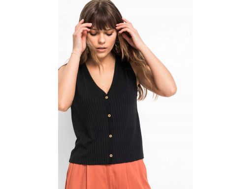 B.P.C top czarny z guziczkami 36/38.