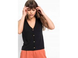 B.P.C top czarny z guziczkami 36/38.