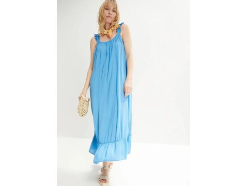 B.P.C sukienka z krepy niebieska letnia 46.