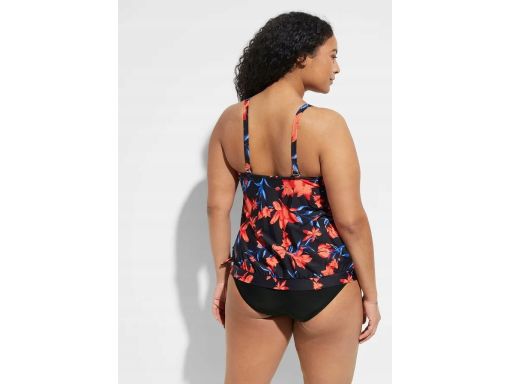 B.P.C tankini czarne w kolorowe kwiaty z czarnymi figami 48.