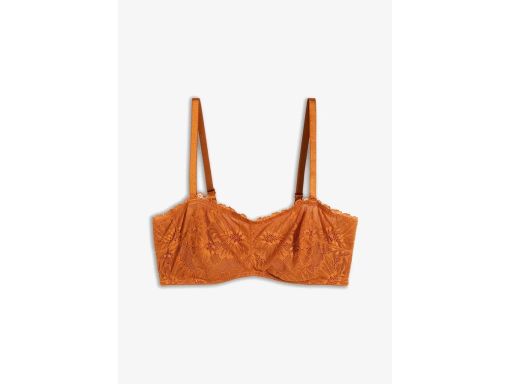 B.P.C biustonosz balkonetka na fiszbinach miękki koronkowy brązowy ^80