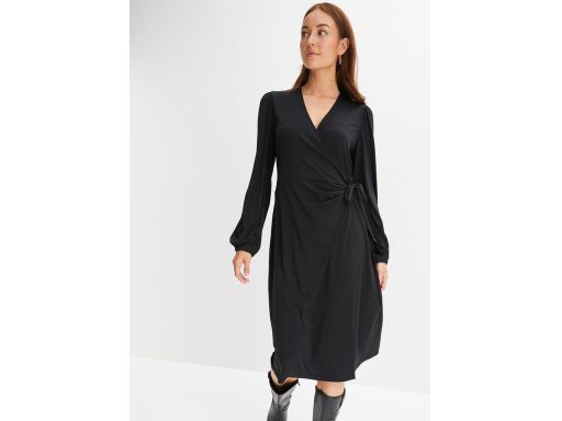 B.P.C sukienka czarna kopertowa midi r.36/38