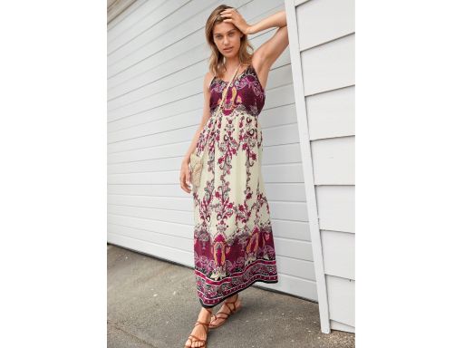 B.P.C długa sukienka maxi we wzór paisley ^46
