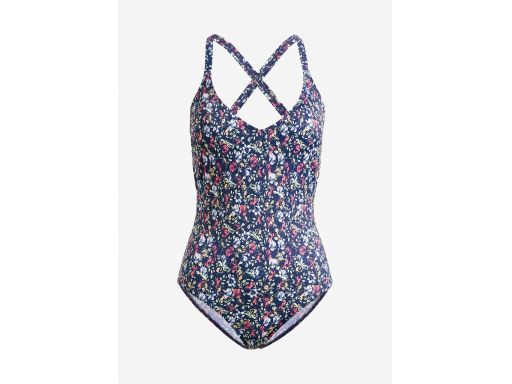 B.P.C kostium kąpielowy granatowy w kolorowe kwiatuszki 36.