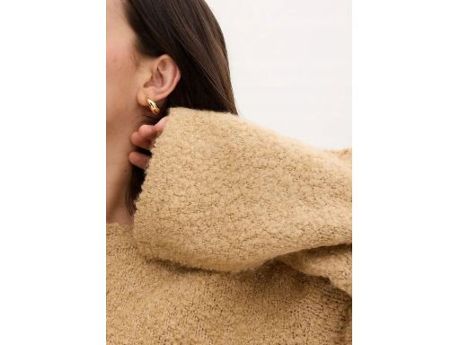 B.P.C sweter beżowy z przędzy boucle z poszerzanymi rękawami 48/50.