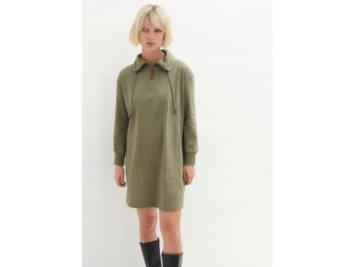 B.P.C sukienka dresowa z napisami na plecach oliwkowa ^48/50