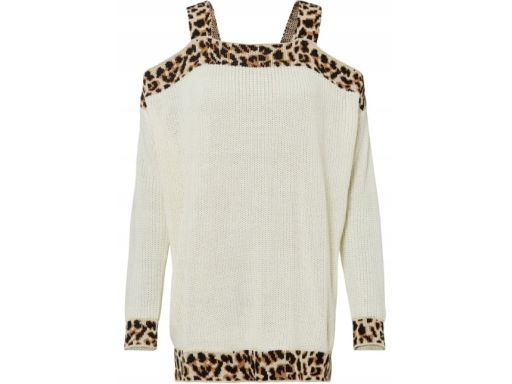 B.P.C sweter odkryte ramiona z panterką r.36/38