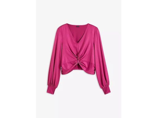 B.P.C krótka, różowa bluzka ze splotem 32/34.