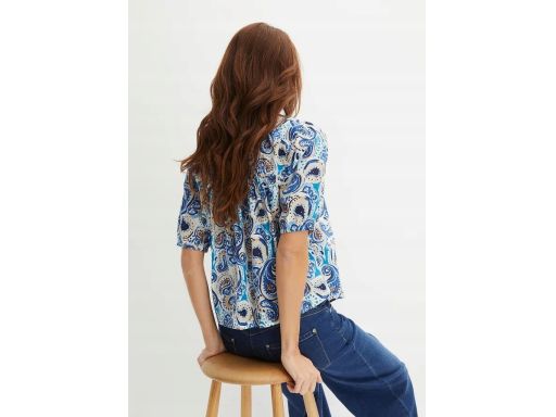 B.P.C bluzka z marszczeniem we wzory 38.