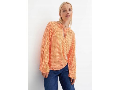 B.P.C bluzka z wiskozy pomarańczowa w białe wzorki 40/42.