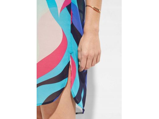 B.P.C sukienka plażowa prześwitująca w kolorowe wzory r.46