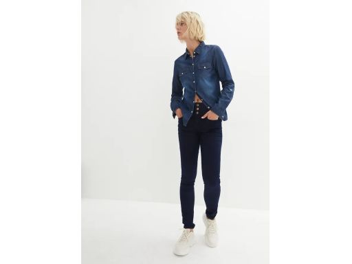 B.P.C jeansy terminczne granatowe wysoki stan ruruki ^36