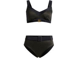 B.P.C ekskluzywne bikini czarne ze złotą nitką r.48