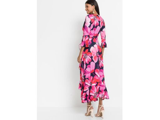 B.P.C sukienka kopertowa w kwiaty asymetryczna 36/38.