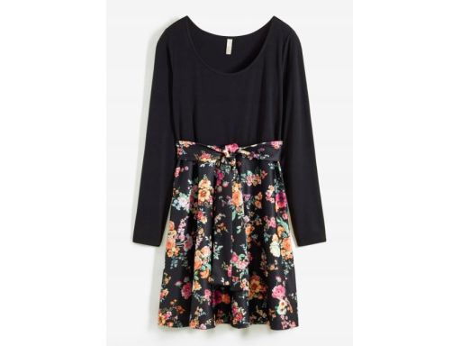 B.P.C sukienka czarna w kwiaty ^36/38