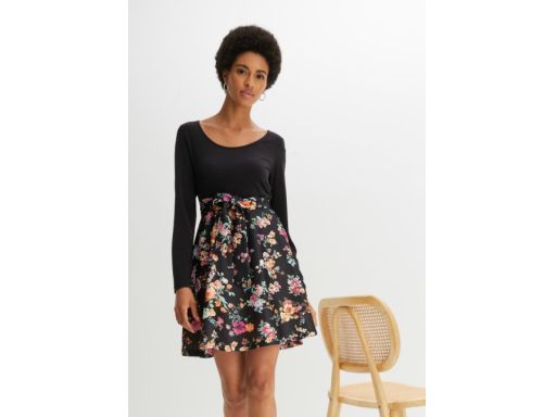 B.P.C sukienka czarna w kwiaty ^36/38