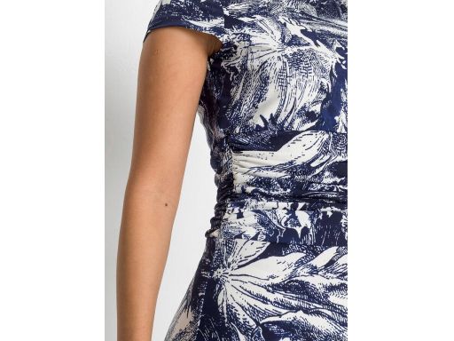 B.P.C sukienka rozkloszowana z marszczeniem i we wzory ^36/38