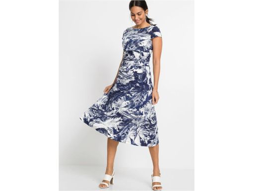 B.P.C sukienka rozkloszowana z marszczeniem i we wzory ^36/38