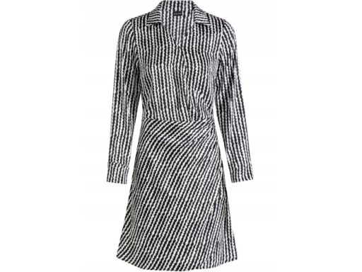 B.P.C sukienka satynowa we wzory czarno-biała 48.