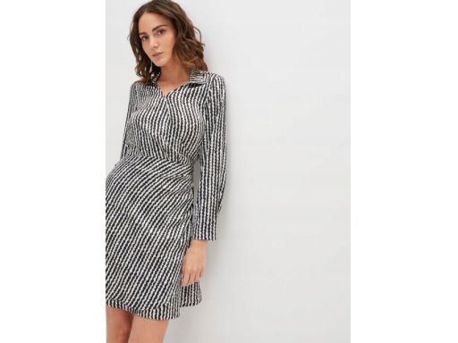 B.P.C sukienka satynowa we wzory czarno-biała 48.