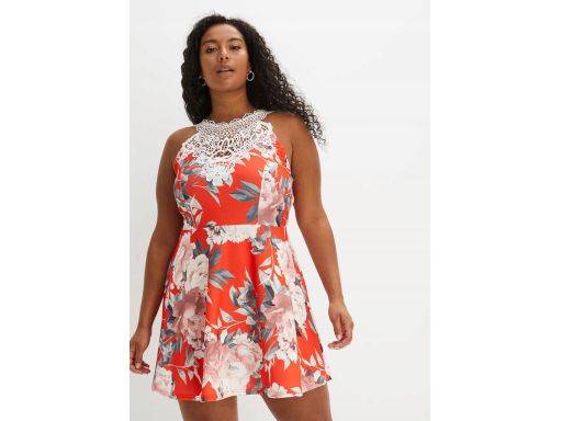 B.P.C sukienka w kwiaty z koronką 44/46.