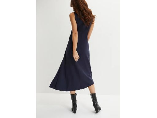 B.P.C długa sukienka asymetryczna z marszczeniem granatowa ^36/38