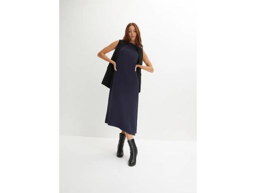B.P.C długa sukienka asymetryczna z marszczeniem granatowa ^36/38