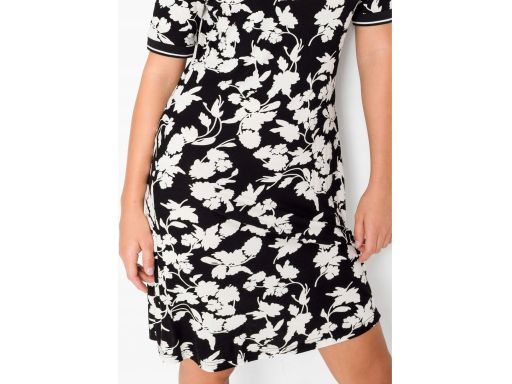 B.P.C sukienka shirtowa czarna w białe wzory kwiatowe ^32/34